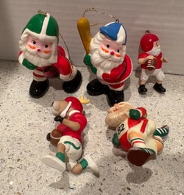 Sports Themed Vintage Christmas Ornaments