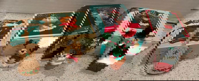 Lot of 4 Vintage Christmas Ornaments 1980s.