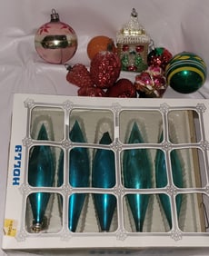 Lot Vintage Ornaments West Germany, Czech Mixed 15ct