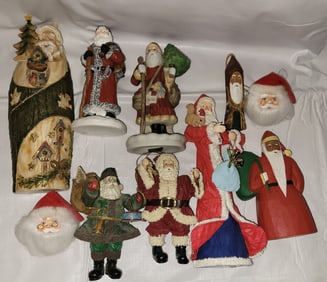 Vintage Santa Lot of 10 Clothique, Enesco included. Various Mediums