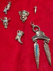 Collection of Southwest Charms Silvertone
