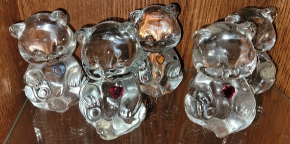 Lot Fenton Glass Birthstone Bears
