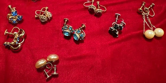 Collection of 8 Vintage Earrings