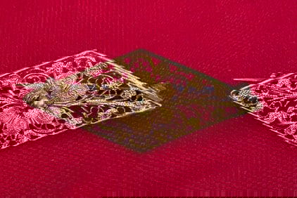 Vintage MCM Filigree Brooch with āCā clasp