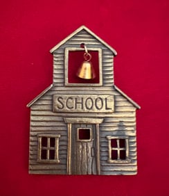 JJ Jonnette School House Bronze Tone Pin/Brooch