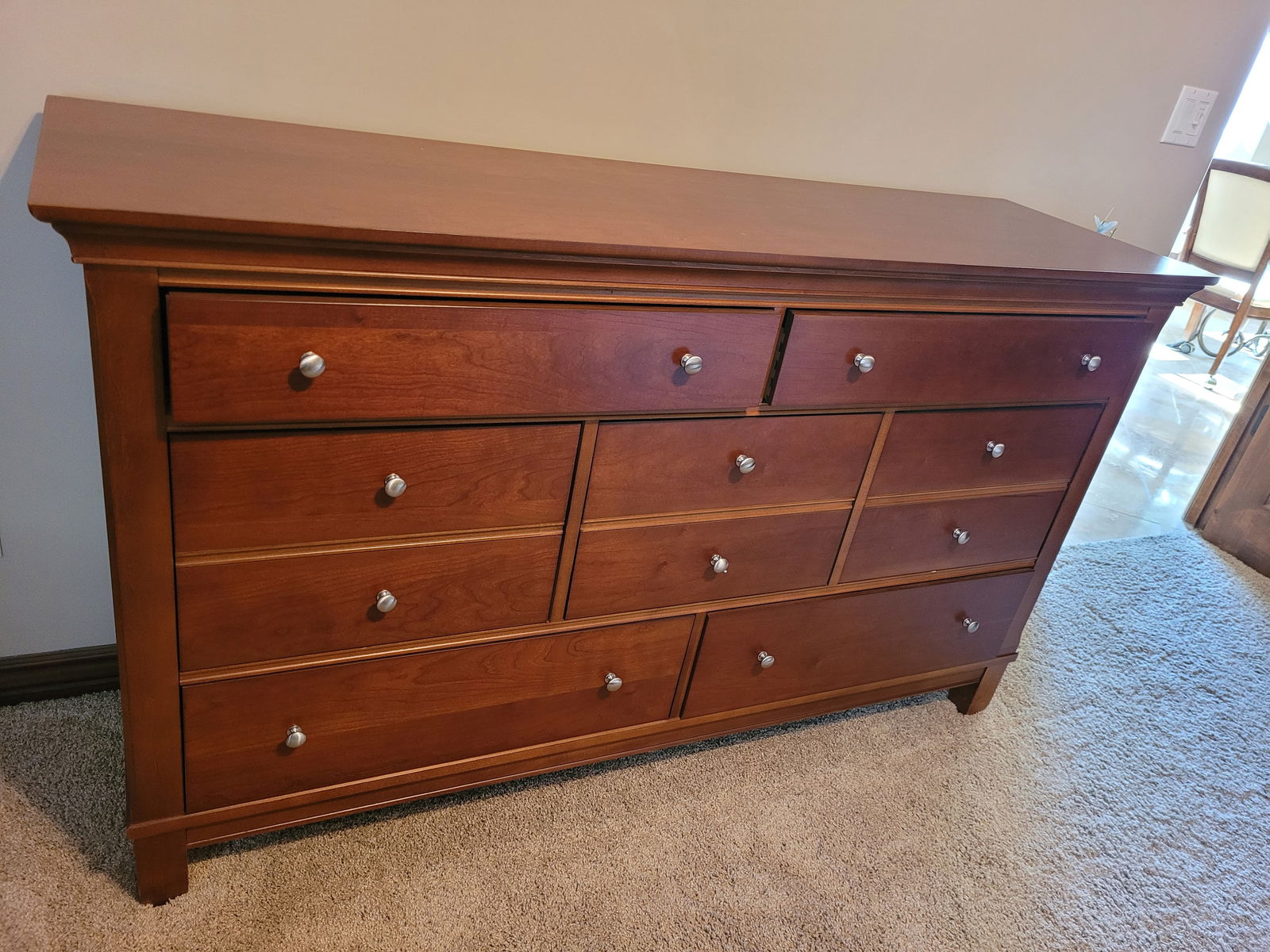 Thomasville Dresser: Solid Wood Dresser 39" tall, 65" wide, 19" deep