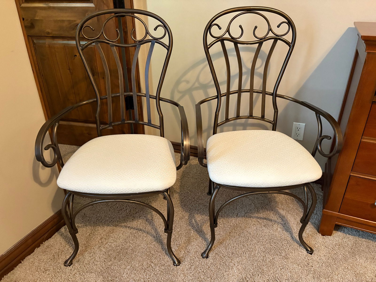 Lot 2 Side Armchairs Antique Bronze (1 of 1)
