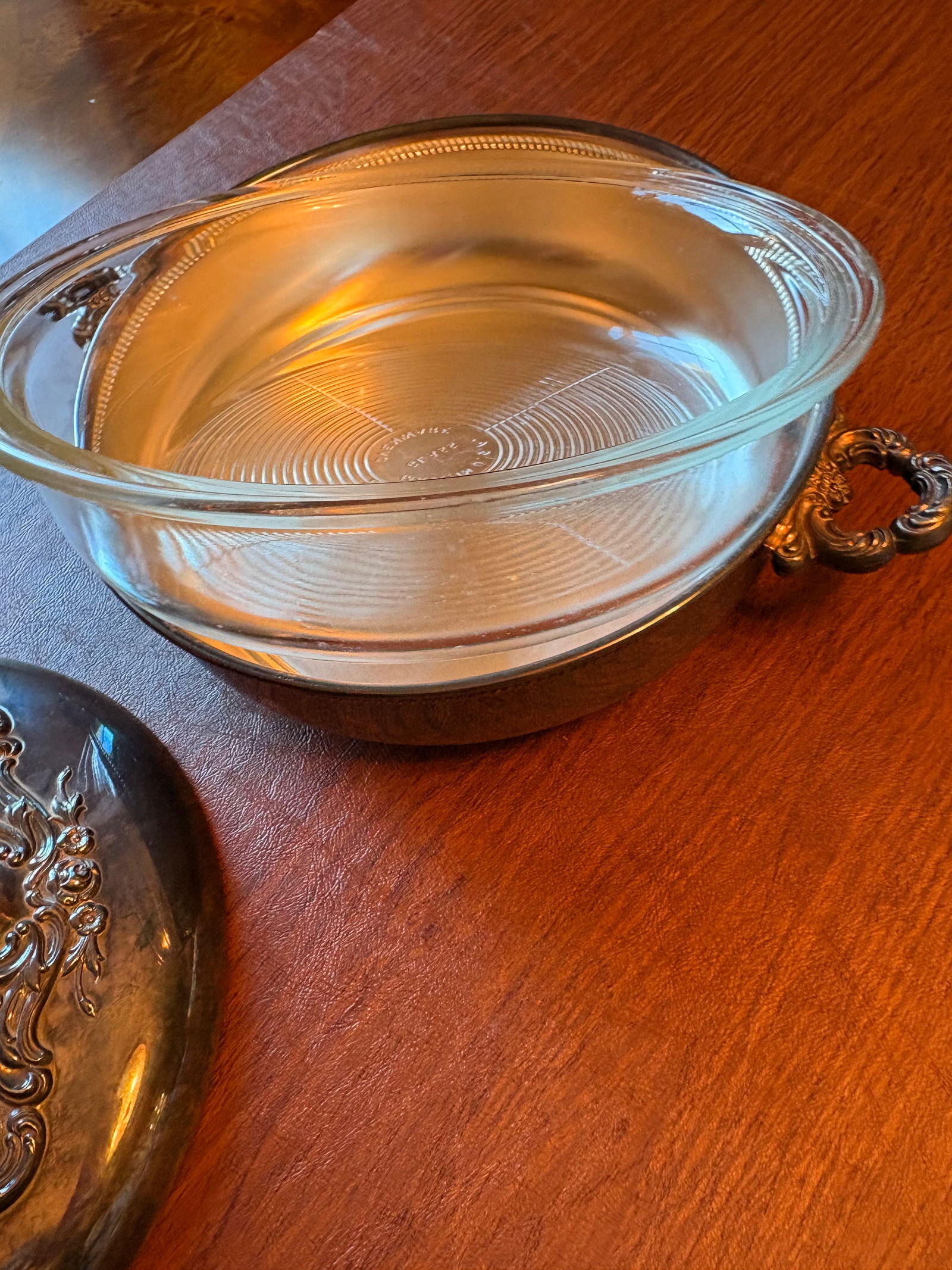 Towle Silverplated Covered Serving Dish with Glass Insert: Silverplated Towle , Ovenware Glass Insert