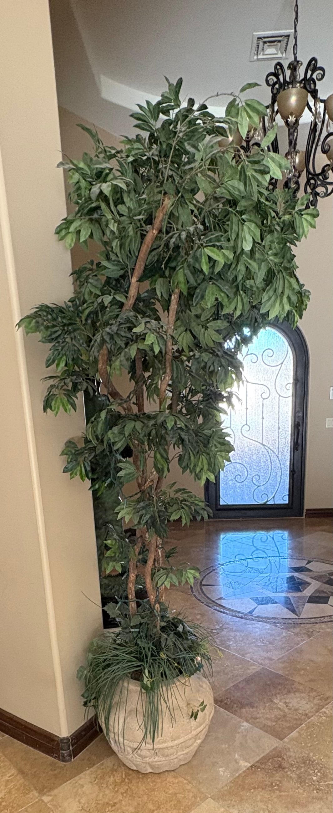 Large Artificial Tree with Stone Base 90" (1 of 2)