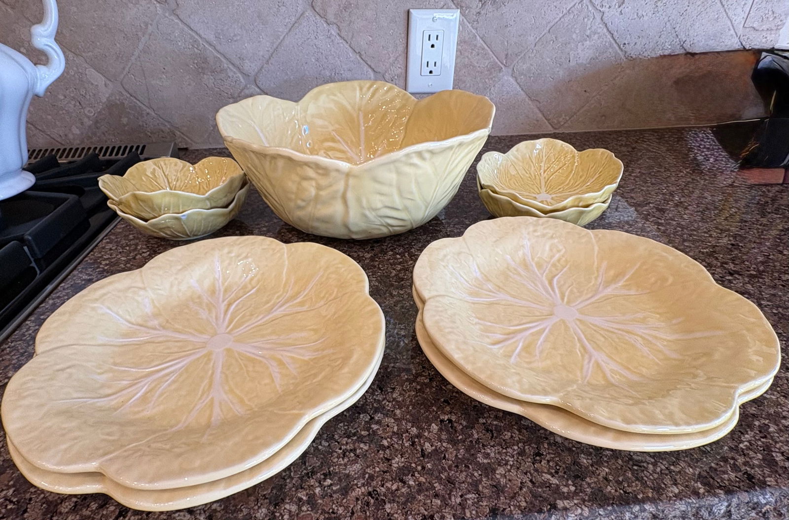 Lot of 9 Sur Le Table dinner/serveware: Lot of 9. Sur Le Table branded.Yellow