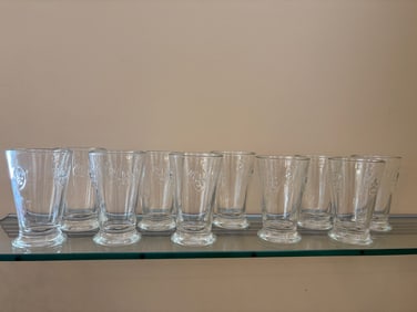 Lot of Fleur De Lis Bar Glasses