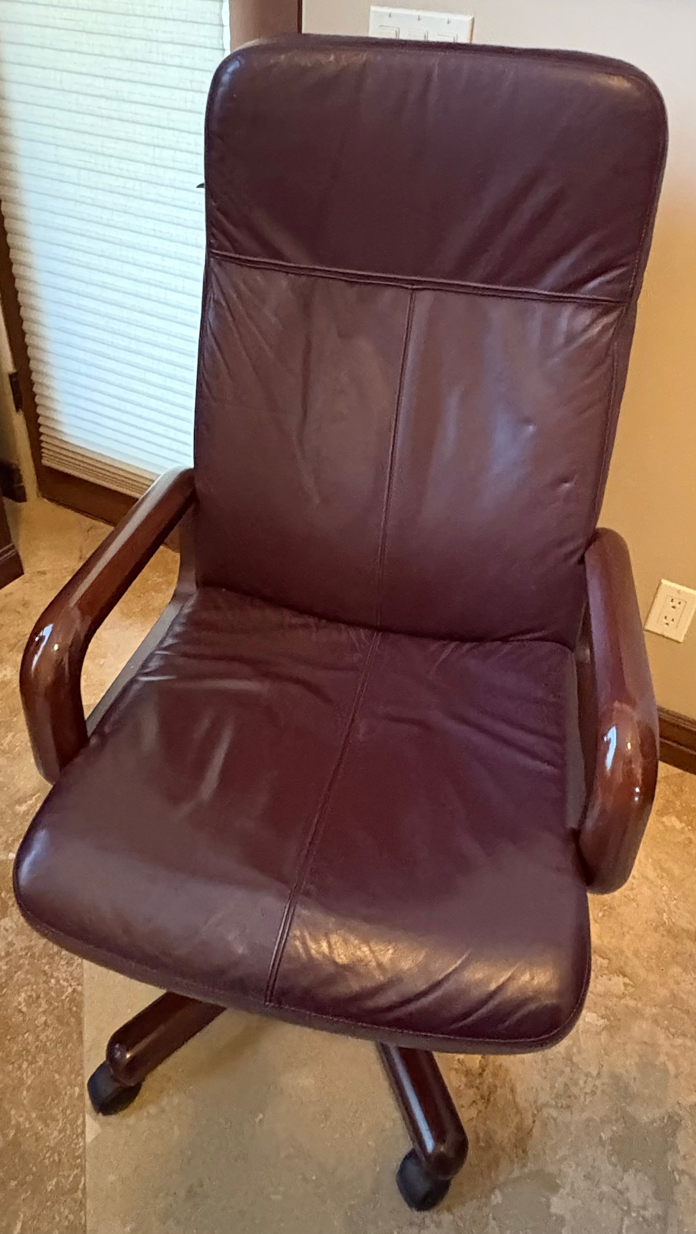 Rolling Leather Office Chair (1 of 1)