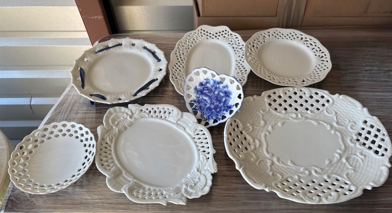 Lot of 7 Lattice Dishes: Lot of 7