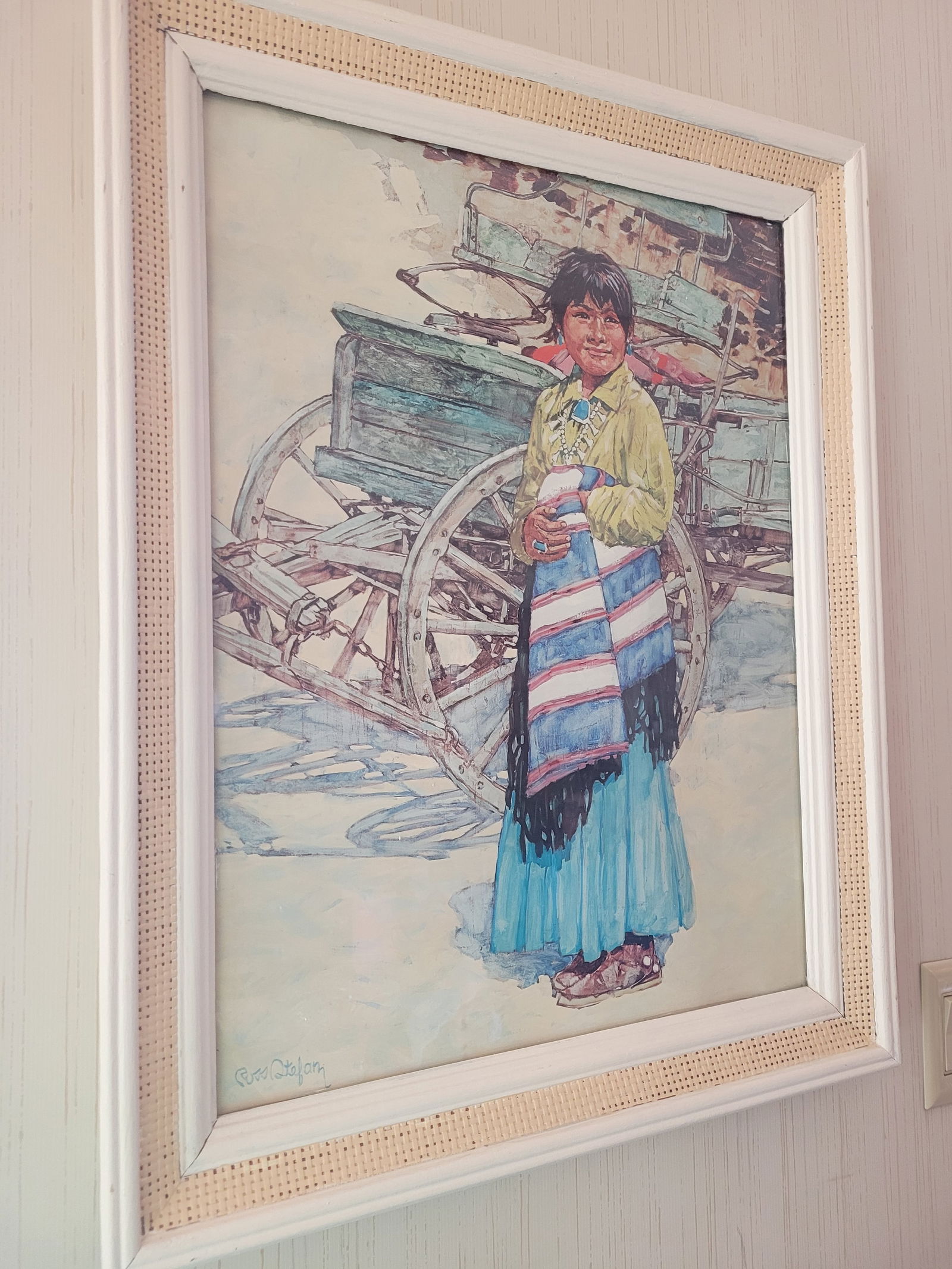 Signed Ross Stefan Lithograph: Ross Stefan. 28"Tall with Frame. 22" Wide. 2" Deep. Picture itself is 24.5" Tall and 17.5" Wide.**Please contact us by email ONLY at communityes@yahoo.com if you require shipping and would like a