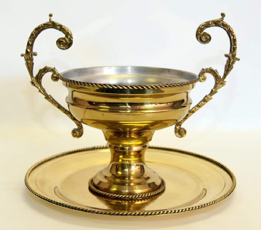 Gadroon Bordered Brass Centerpiece & Platter (1 of 3)