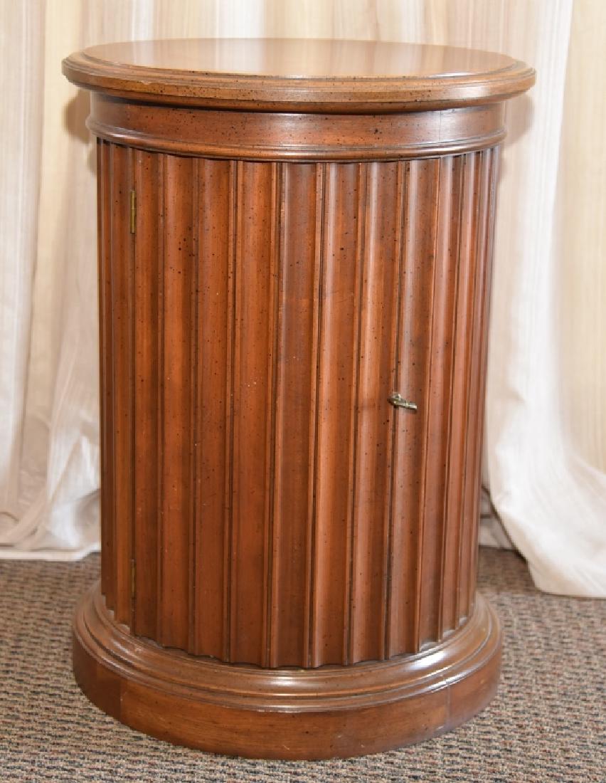 Burl Wood Round Storage Cabinet (1 of 3)