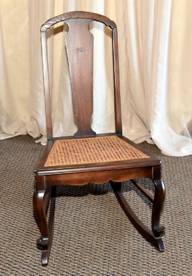 Vintage Cane Side Rocker: 33" center back height.