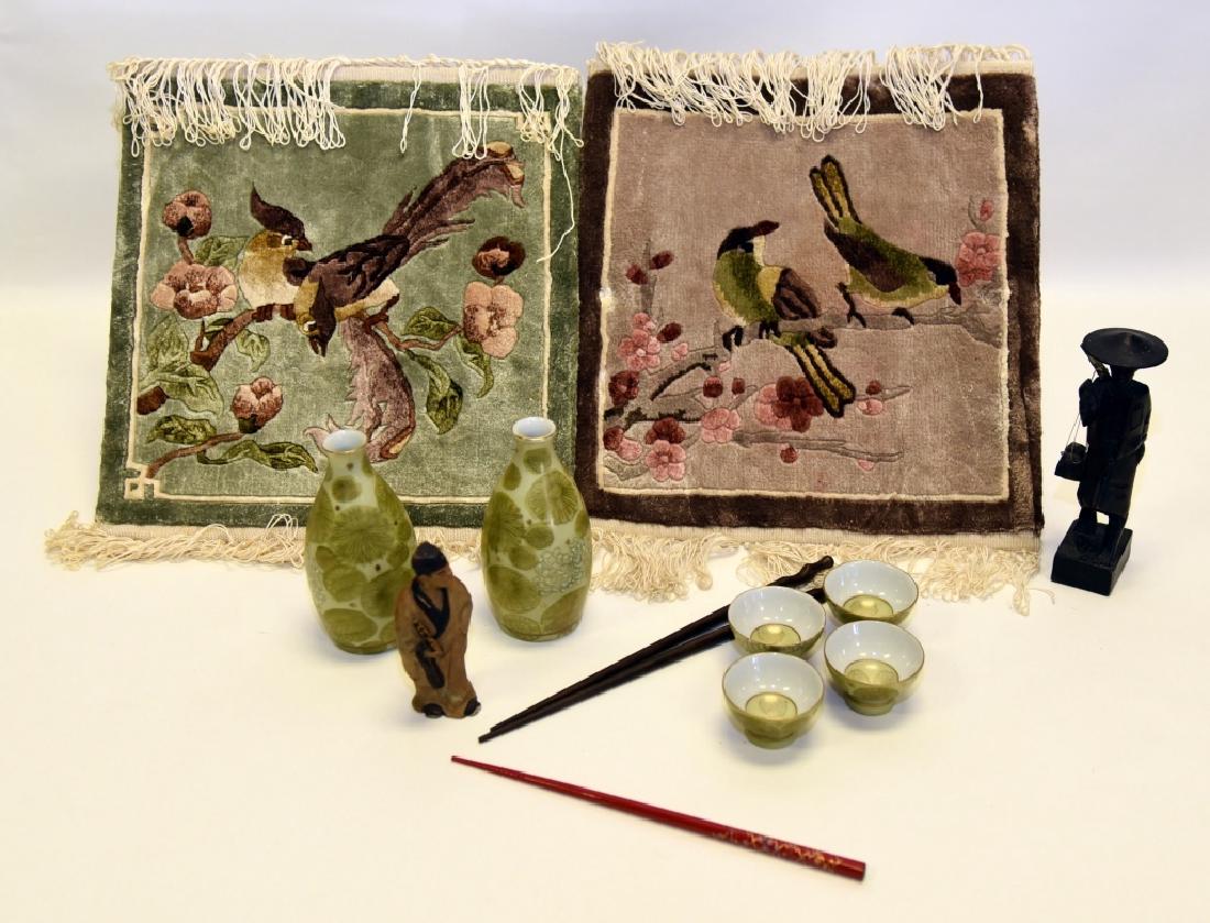 Oriental Lot w/Sake Sets, Mud & Carved Figures (1 of 5)