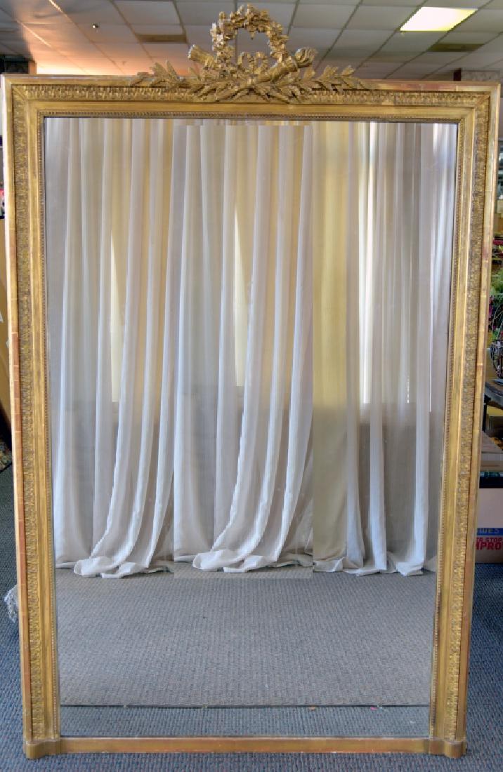 Gold Frame Pier Mirror w/Wreath Crest (1 of 3)