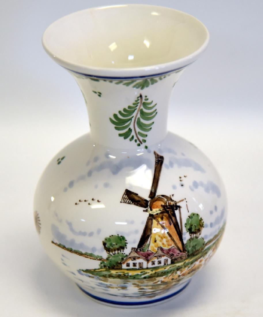 Delft Handpainted Polychrome Vase w/Flaring Neck (1 of 3)