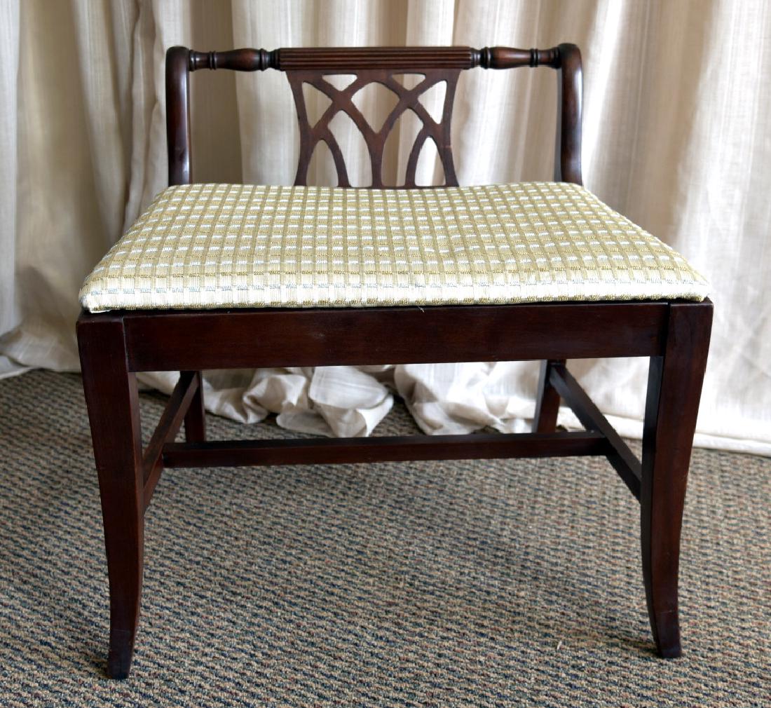 Vintage Low Back Classical Style Vanity Bench (1 of 3)