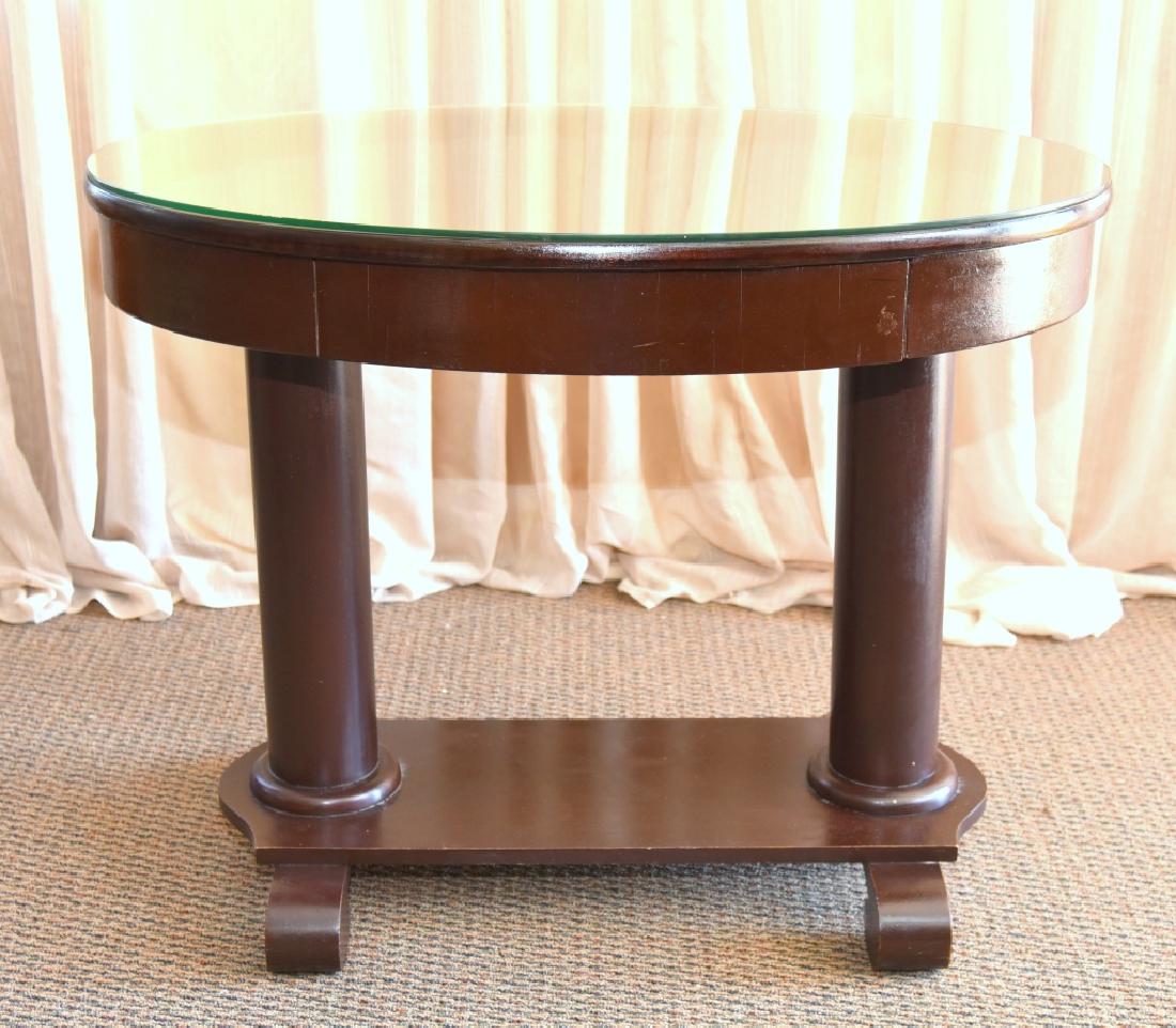 Empire Style Oval Side Table w/Glass Top (1 of 4)