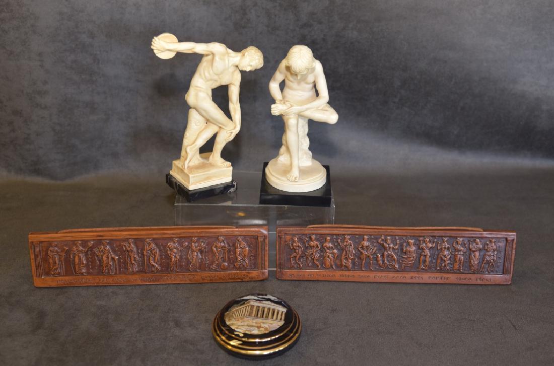 Greek Statues, Ceramic Wall Plaques & Covered Dish (1 of 8)