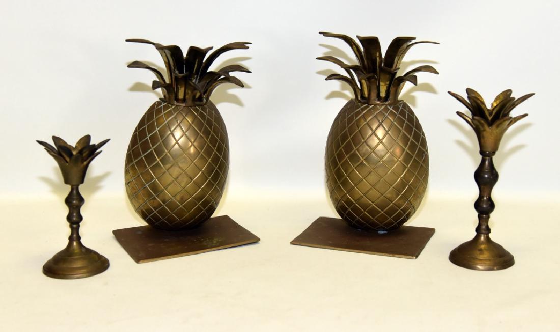 Brass Pineapple Bookends & Candleholders (1 of 4)