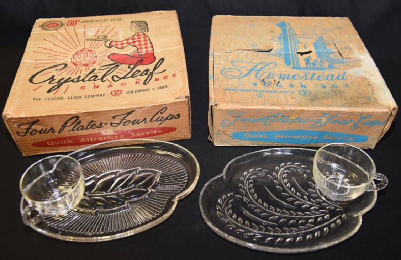 2 Vintage Snack Sets In Original Boxes
