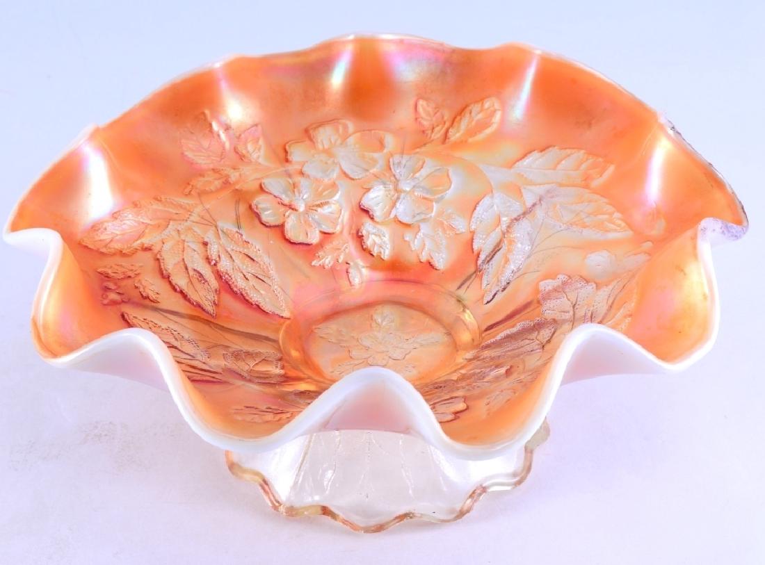 Dugan Diamond Peach Opalescent Carnival Bowl (1 of 6)