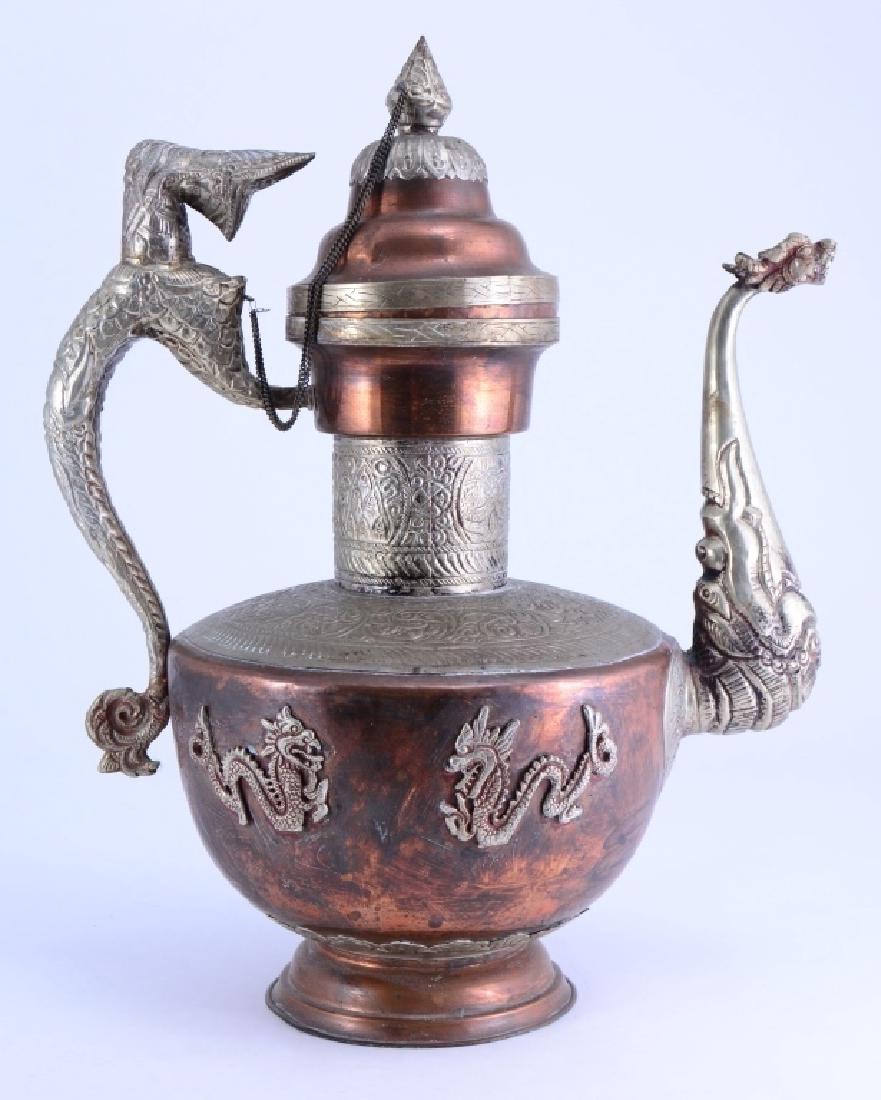 Brass & Copper Dallah Style Saudi Arabian Pot (1 of 7)