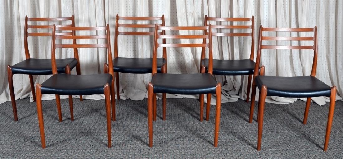 6 Niels Otto Moller #78 Teak Side Dining Chairs (1 of 6)