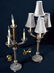 Pair Copper Tone 4-Arm Candelabra Style Lamps - 6