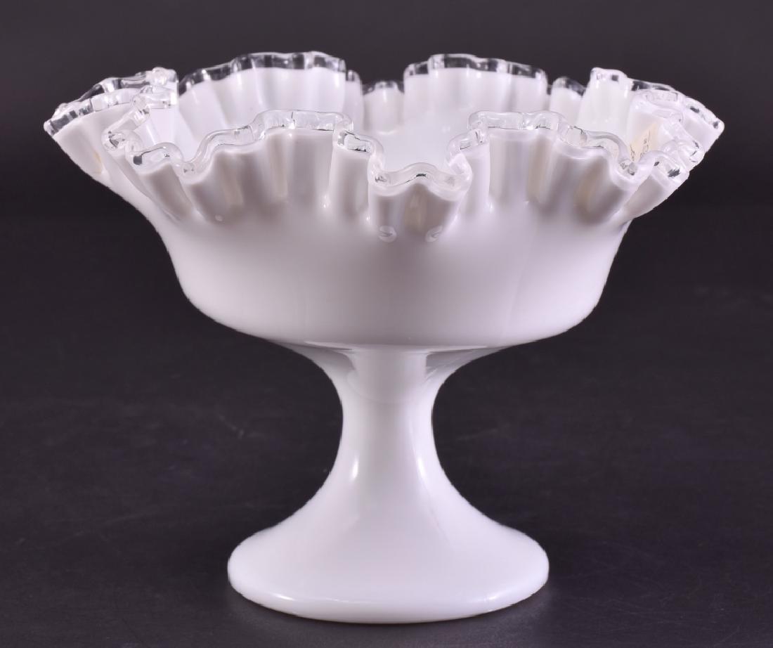 Fenton Silvercrest Milkglass Pedestal Compote (1 of 4)