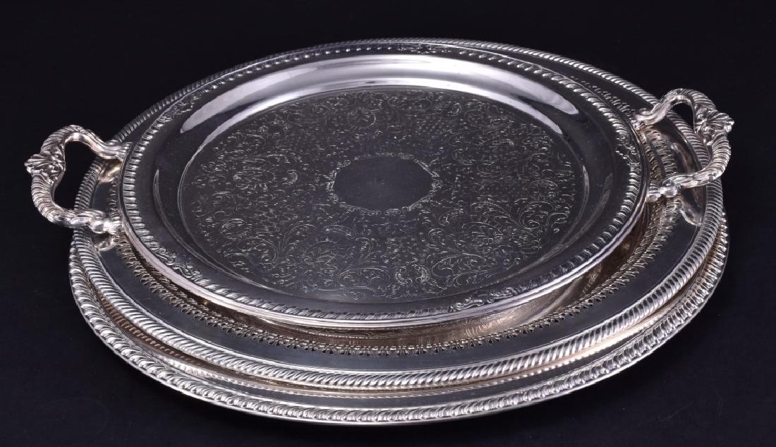 Three Silverplated Round Trays (1 of 4)