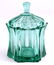 Fenton Green Covered Candy Dish