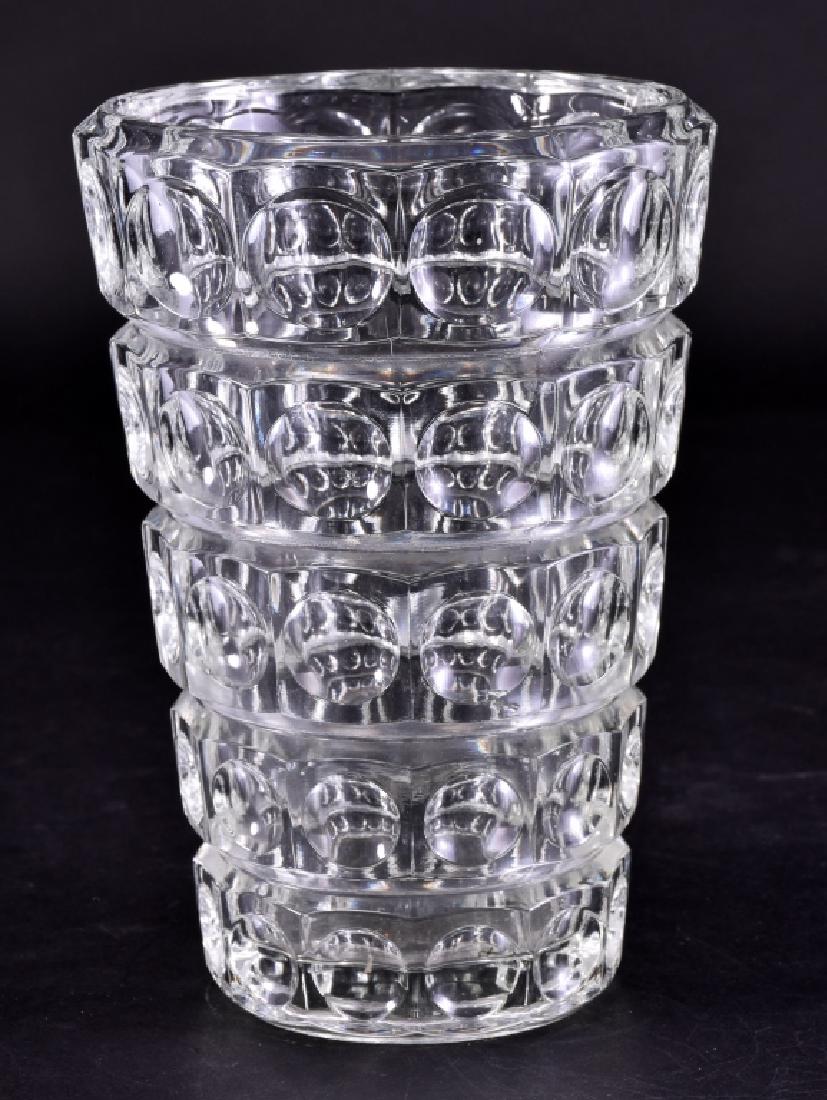 Thumbprint Crystal Vase: 7.5" high.