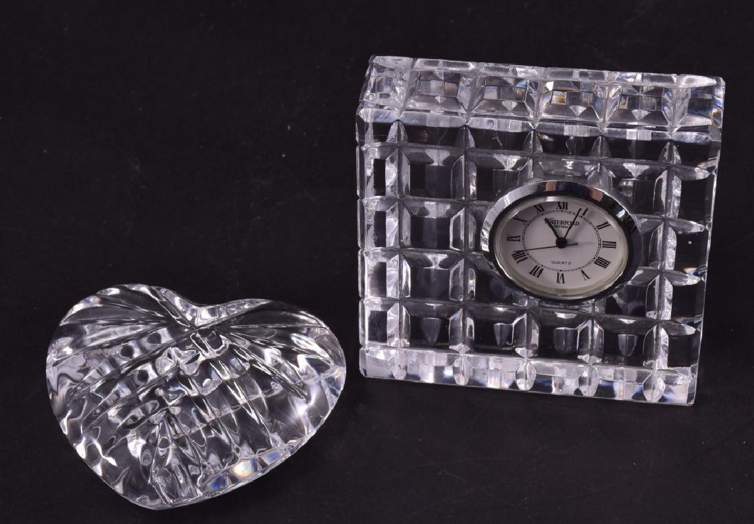 Waterford Cut Crystal Clock & Heart Paperweight (1 of 5)