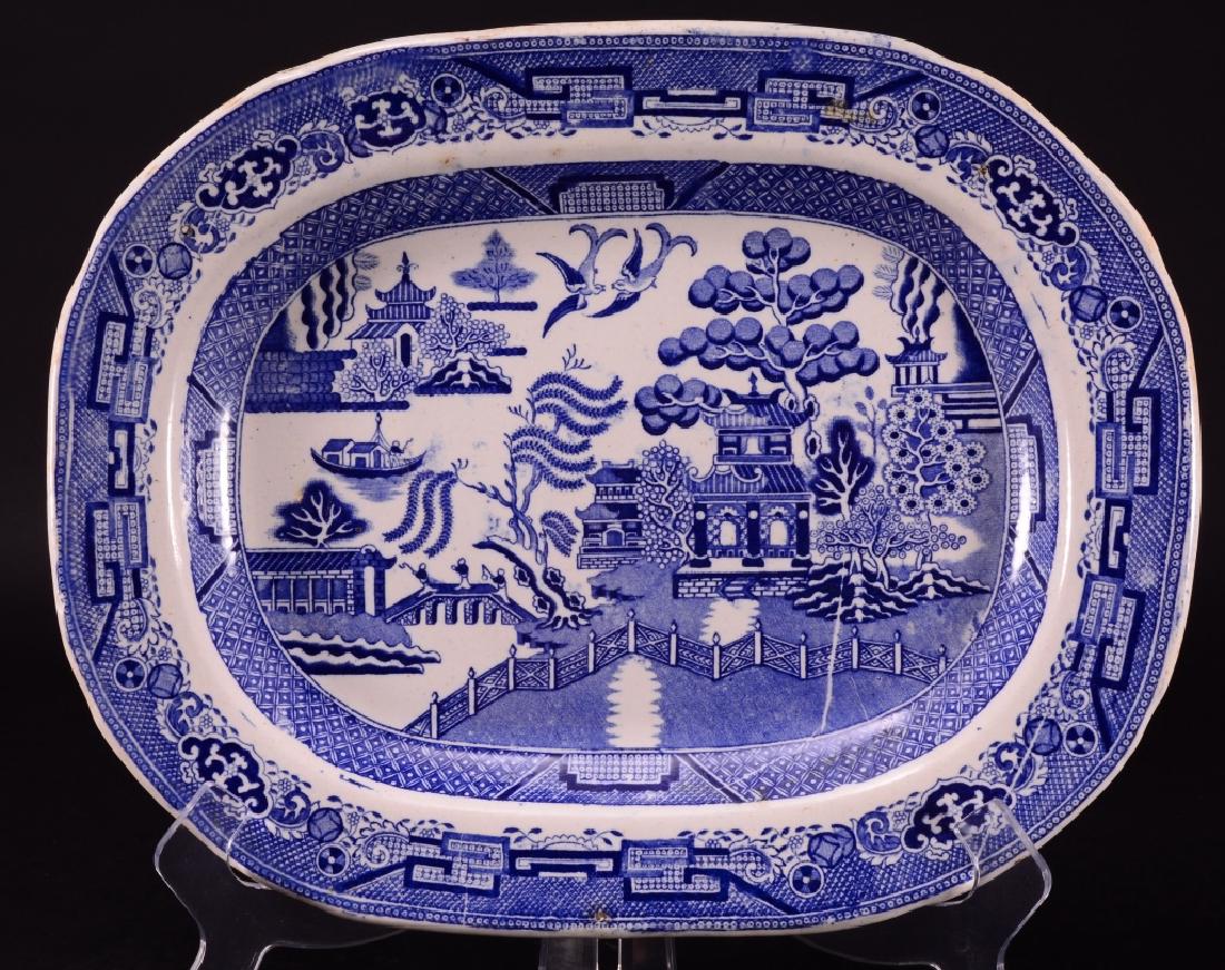 Stafford Stone China Blue Willow Platter: 15" x 12".