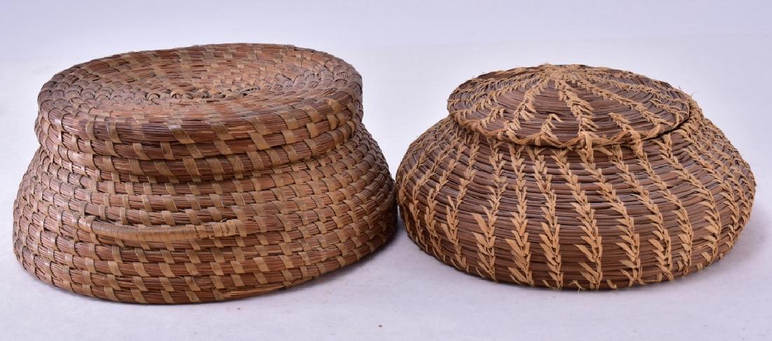 Two Round Native Covered Baskets (1 of 4)