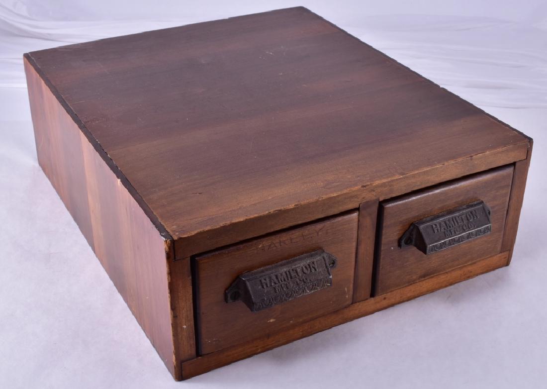 Vintage Hamilton Mfg. Co. Box w/Dual Card Drawers (1 of 3)