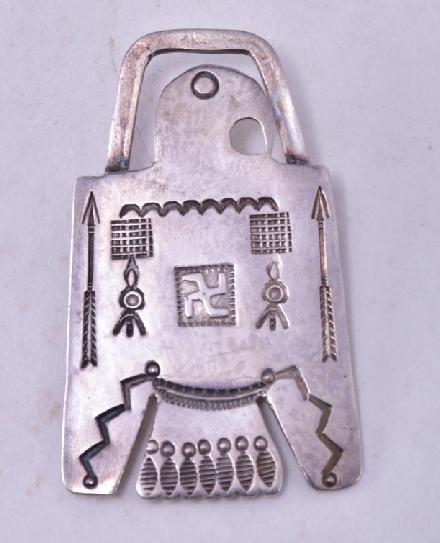 Mexican Sterling Pendant: Native theme, 2" x 1.25".