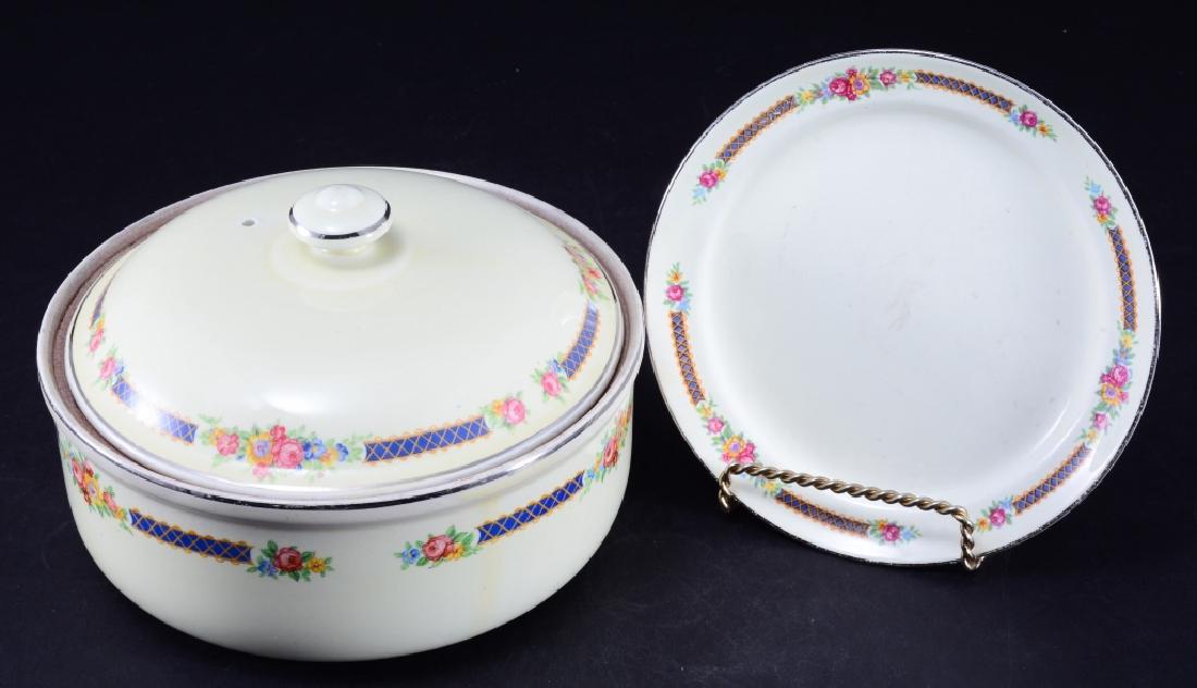 Hall's Blue Bouquet Covered Casserole & Plate (1 of 3)