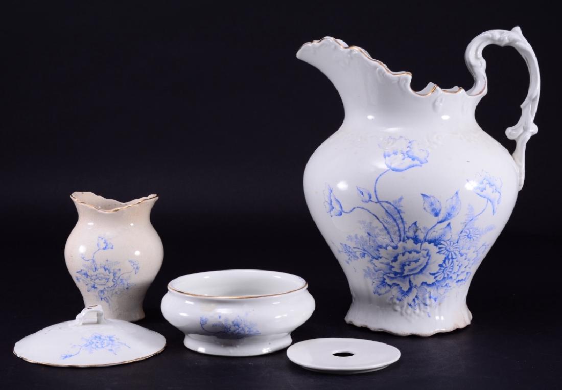 Blue & White Ceramic Pitcher, Holder & Soap Dish (1 of 7)