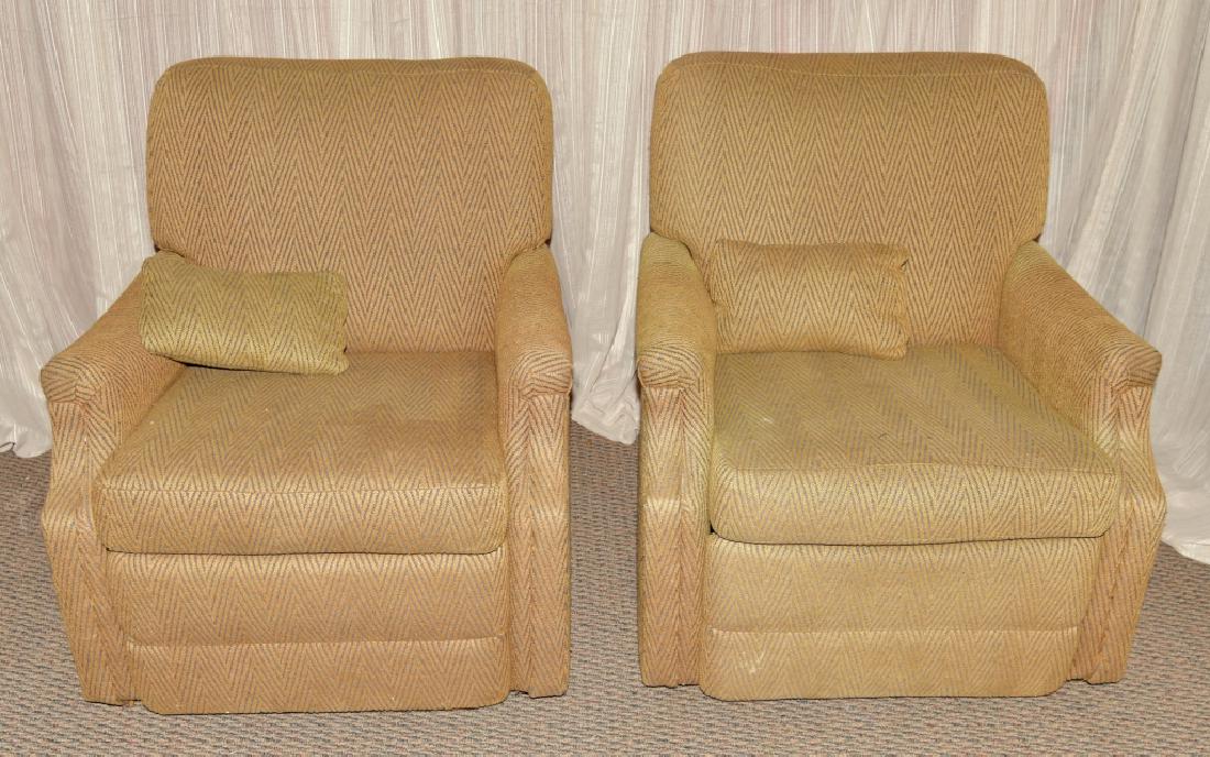 Pair Barcalounger Recliners: With pop-up headrests, 31" tall.