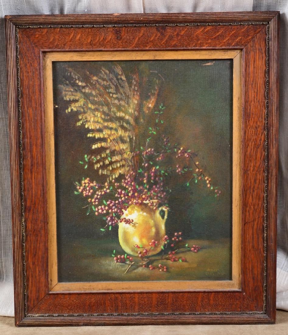 Oil on Canvas Still Life in Vintage Oak Frame (1 of 3)