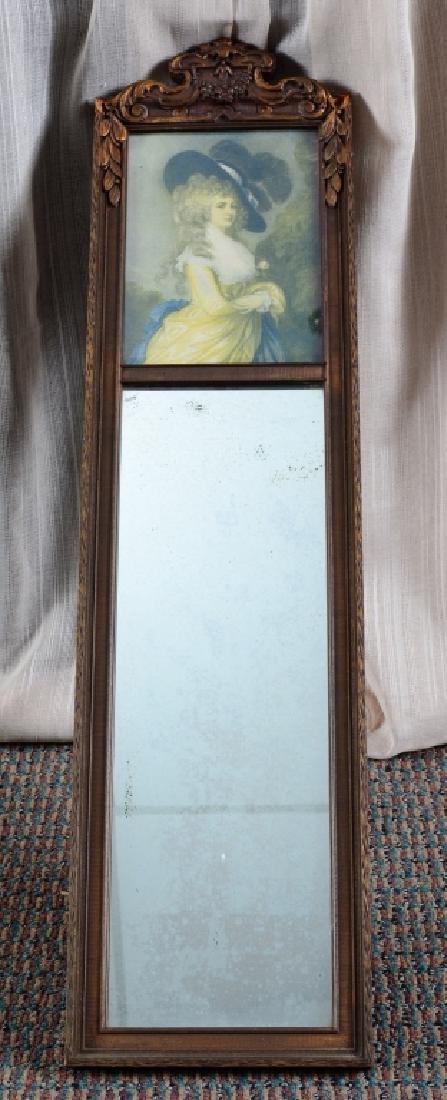 Vintage Narrow Trumeau Style Mirror (1 of 2)