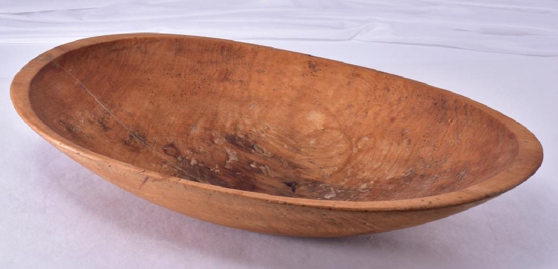 Hand Hewn Oval Dough Bowl Trencher w/Handholds (1 of 2)