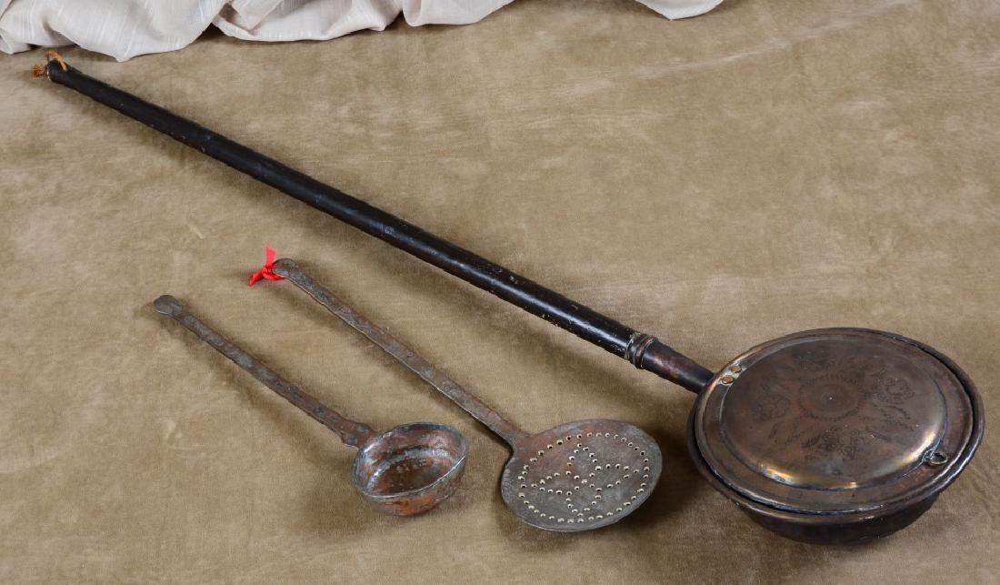 Brass Bed Warmer & Fireplace Ladle & Skimmer (1 of 3)