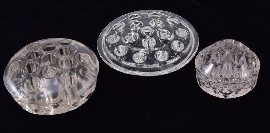 Three Vintage Clear Glass Flower Frogs (1 of 3)